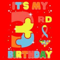 Its My 3rd Birthday Kids Autism 3 Years Old Santa Hat thumb 1