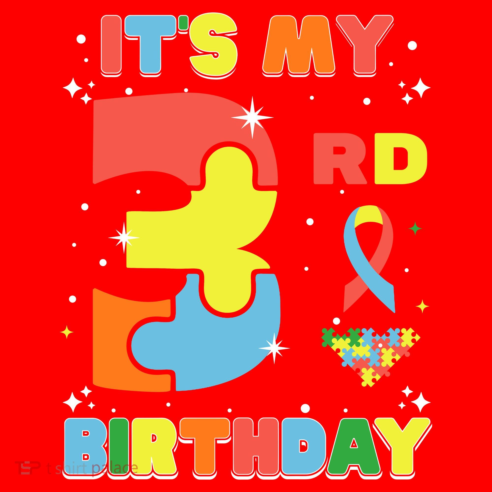 Its My 3rd Birthday Kids Autism 3 Years Old Santa Hat