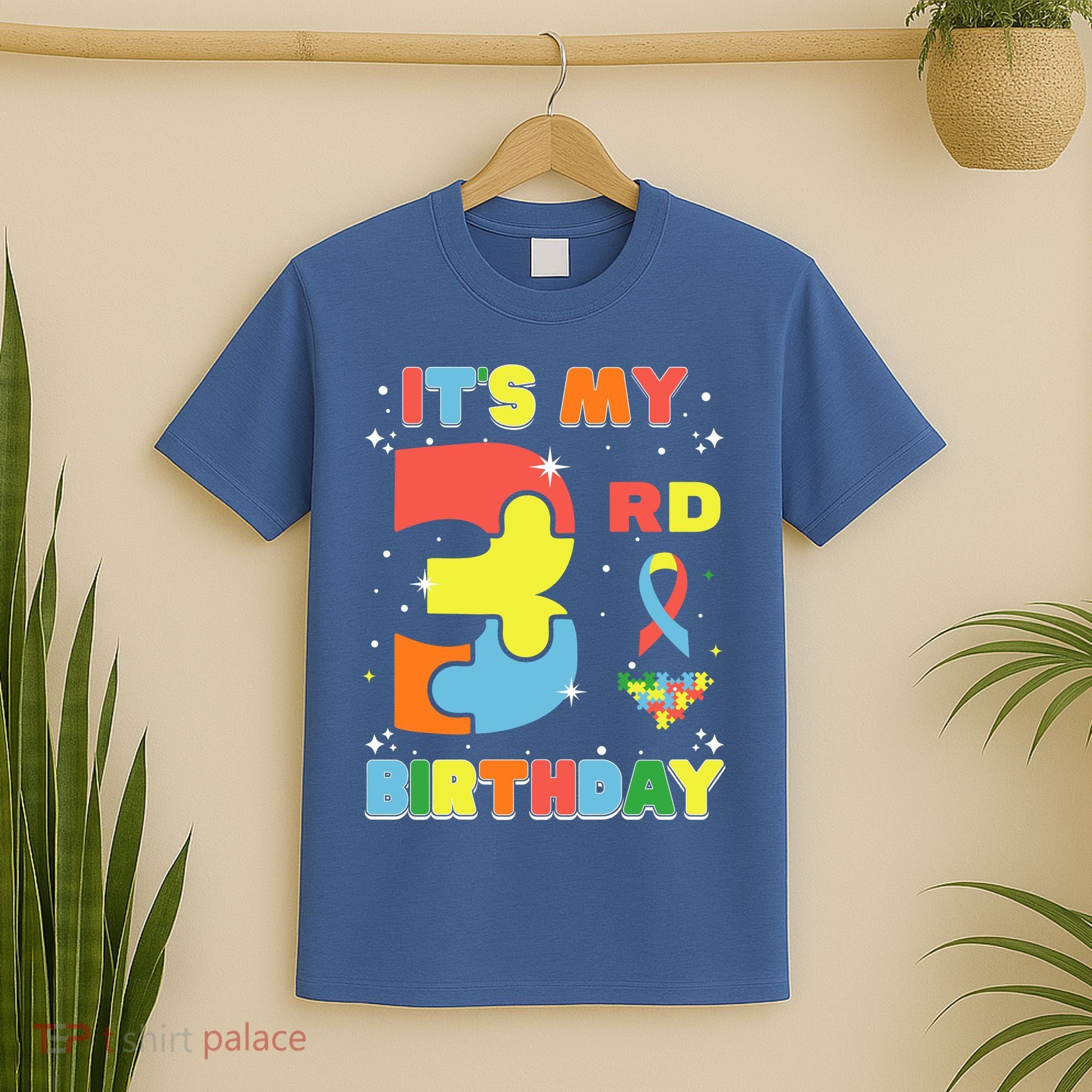 Its My 3rd Birthday Kids Autism 3 Years Old T-Shirt