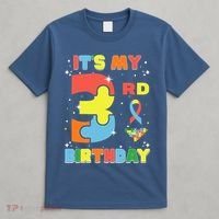 Its My 3rd Birthday Kids Autism 3 Years Old T-Shirt thumb 4