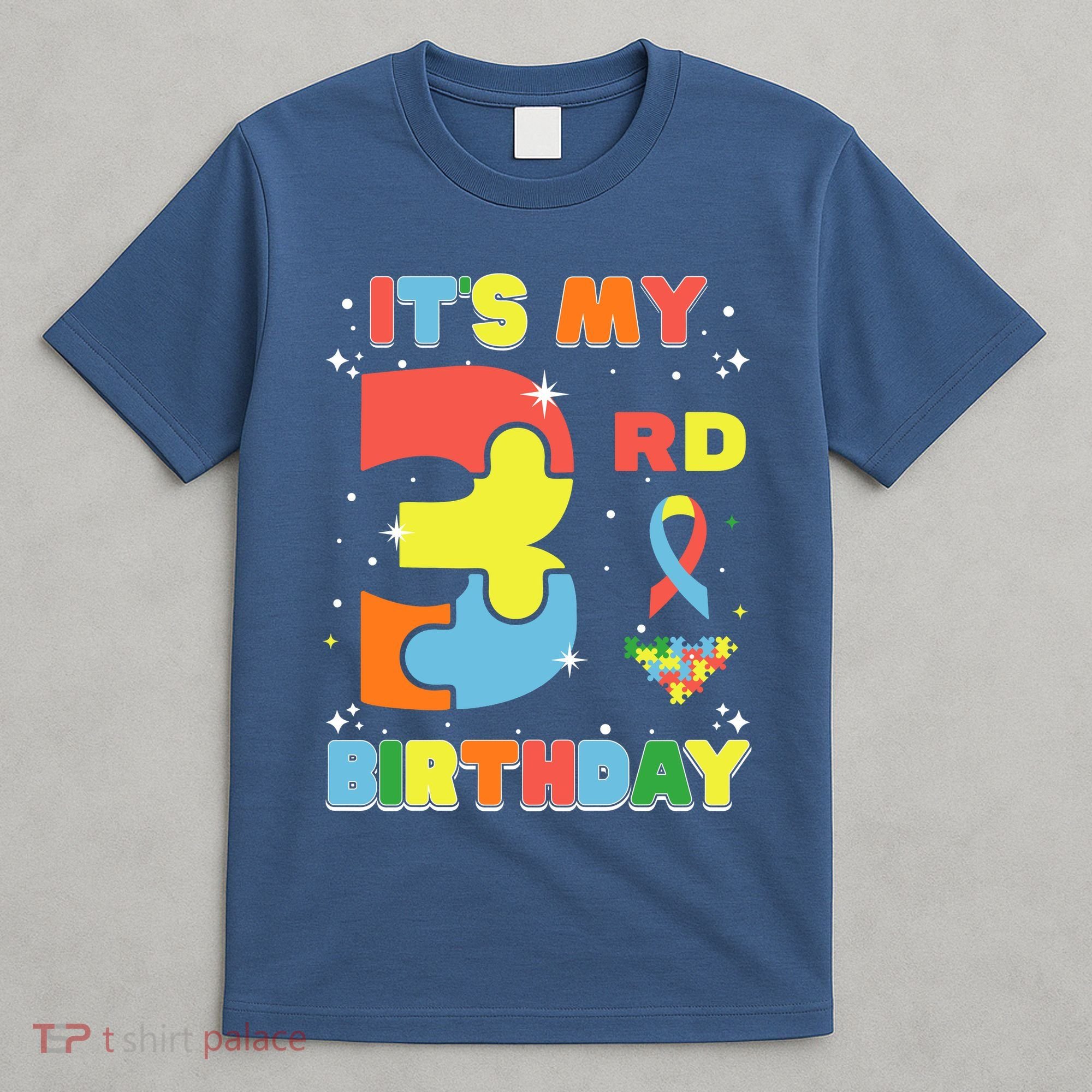 Its My 3rd Birthday Kids Autism 3 Years Old T-Shirt
