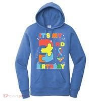 Its My 3rd Birthday Kids Autism 3 Years Old Women's Hoodie thumb 0