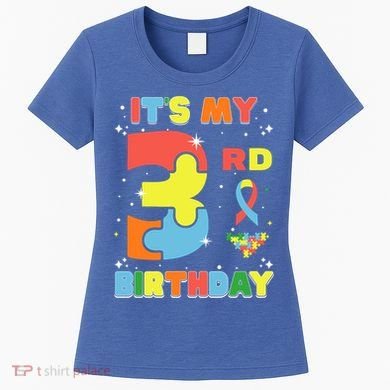 Its My 3rd Birthday Kids Autism 3 Years Old Women's T-Shirt