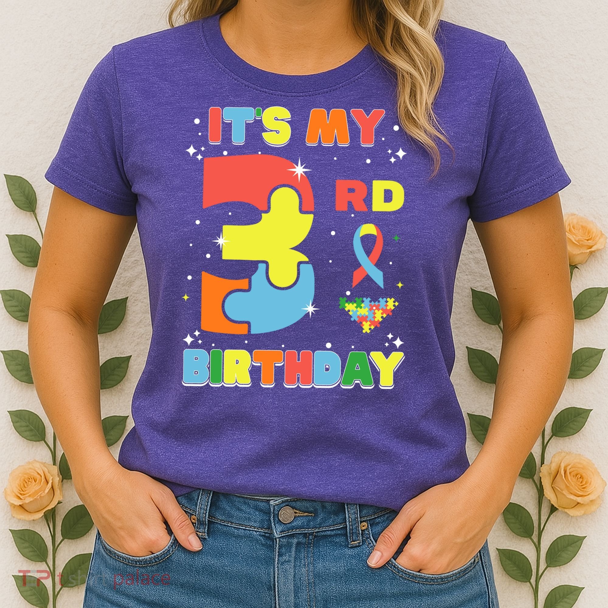 Its My 3rd Birthday Kids Autism 3 Years Old Women's T-Shirt