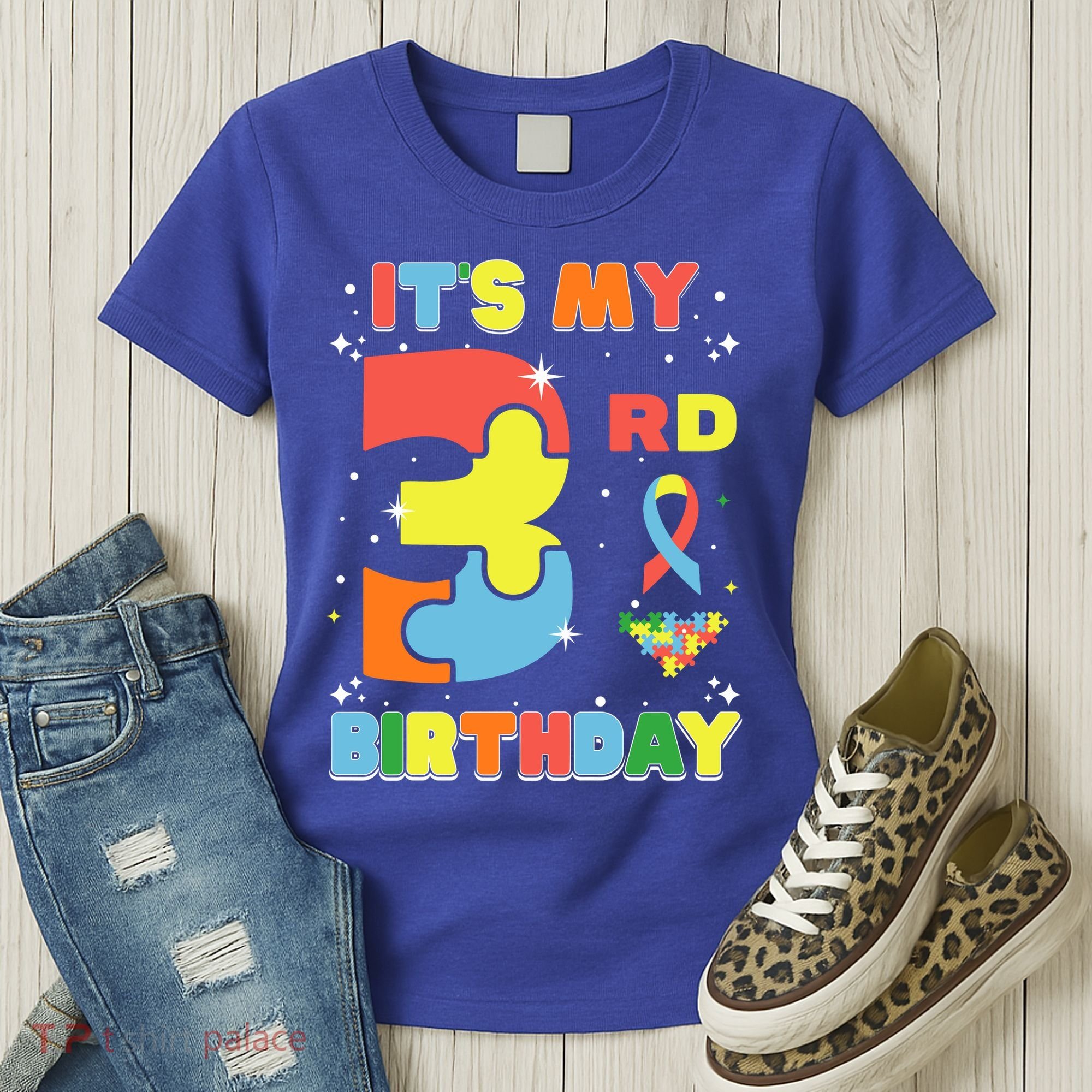 Its My 3rd Birthday Kids Autism 3 Years Old Women's T-Shirt