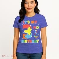 Its My 3rd Birthday Kids Autism 3 Years Old Women's T-Shirt thumb 4