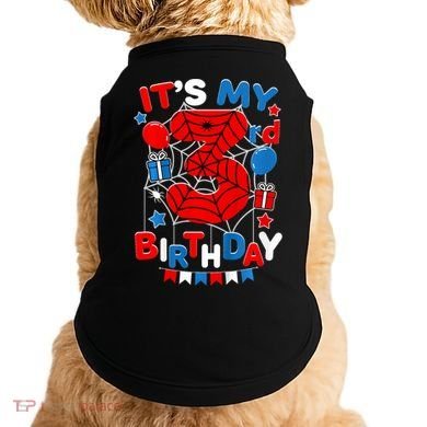 Its My 3rd Birthday Spider Theme Party 3 Year Old Doggie Tank