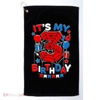 Its My 3rd Birthday Spider Theme Party 3 Year Old Golf Towel thumb 0