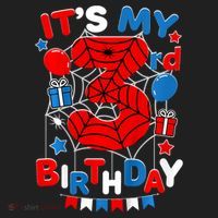 Its My 3rd Birthday Spider Theme Party 3 Year Old Golf Towel thumb 3