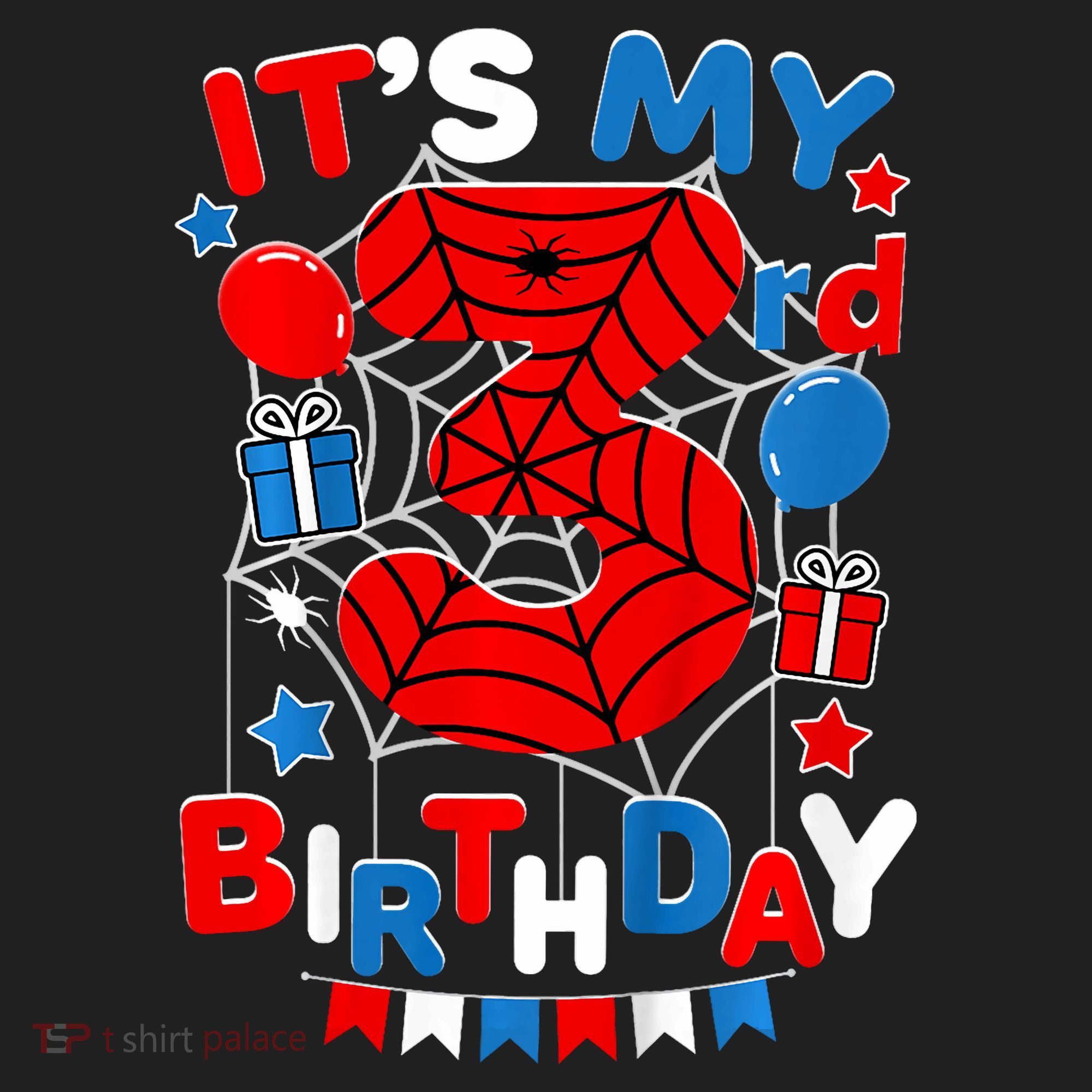 Its My 3rd Birthday Spider Theme Party 3 Year Old Golf Towel