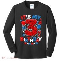 Its My 3rd Birthday Spider Theme Party 3 Year Old Kids Long Sleeve Shirt thumb 0