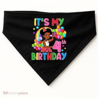 ItS My 4th Birthday GracieS Corner Four Years Old USA-Made Doggie Bandana