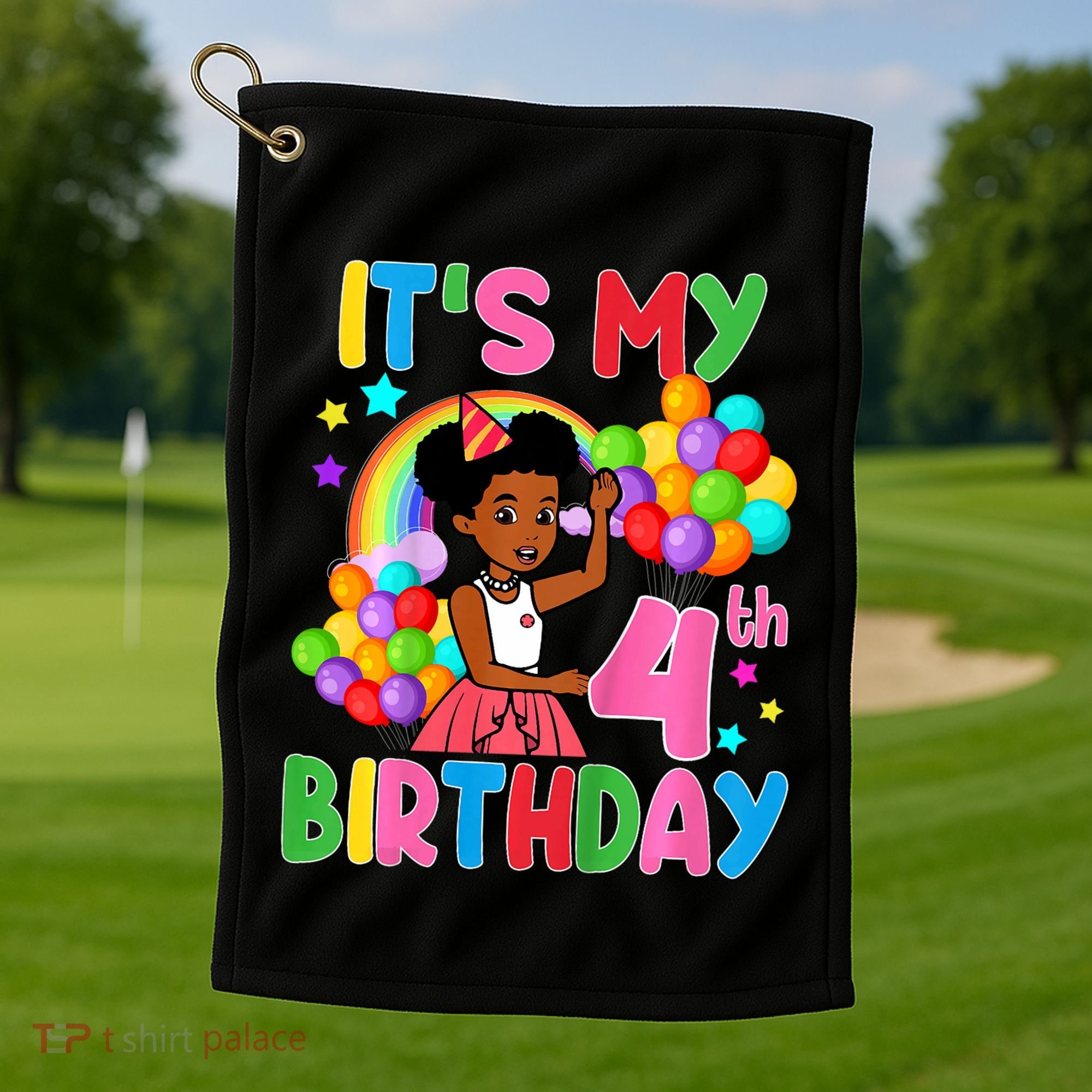 ItS My 4th Birthday GracieS Corner Four Years Old Golf Towel