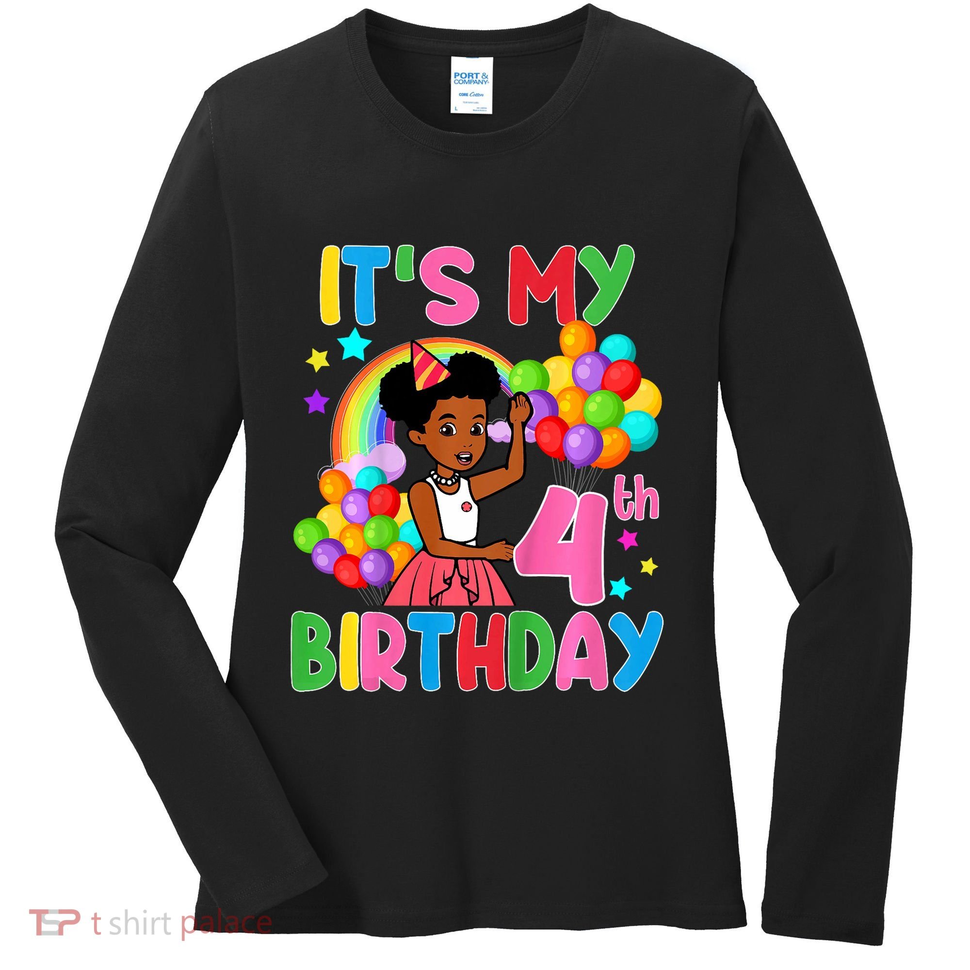 ItS My 4th Birthday GracieS Corner Four Years Old Women's Long Sleeve Shirt