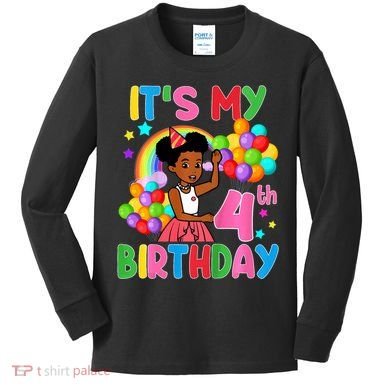 ItS My 4th Birthday GracieS Corner Four Years Old Kids Long Sleeve Shirt