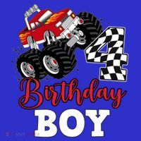 ItS My 4th Birthday Monster Truck Party 4 Year Old Gift Kids Sweatshirt thumb 2