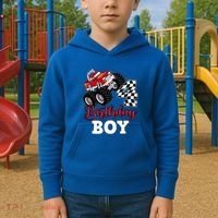 ItS My 4th Birthday Monster Truck Party 4 Year Old Gift Kids Hoodie thumb 2