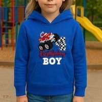 ItS My 4th Birthday Monster Truck Party 4 Year Old Gift Kids Hoodie thumb 3