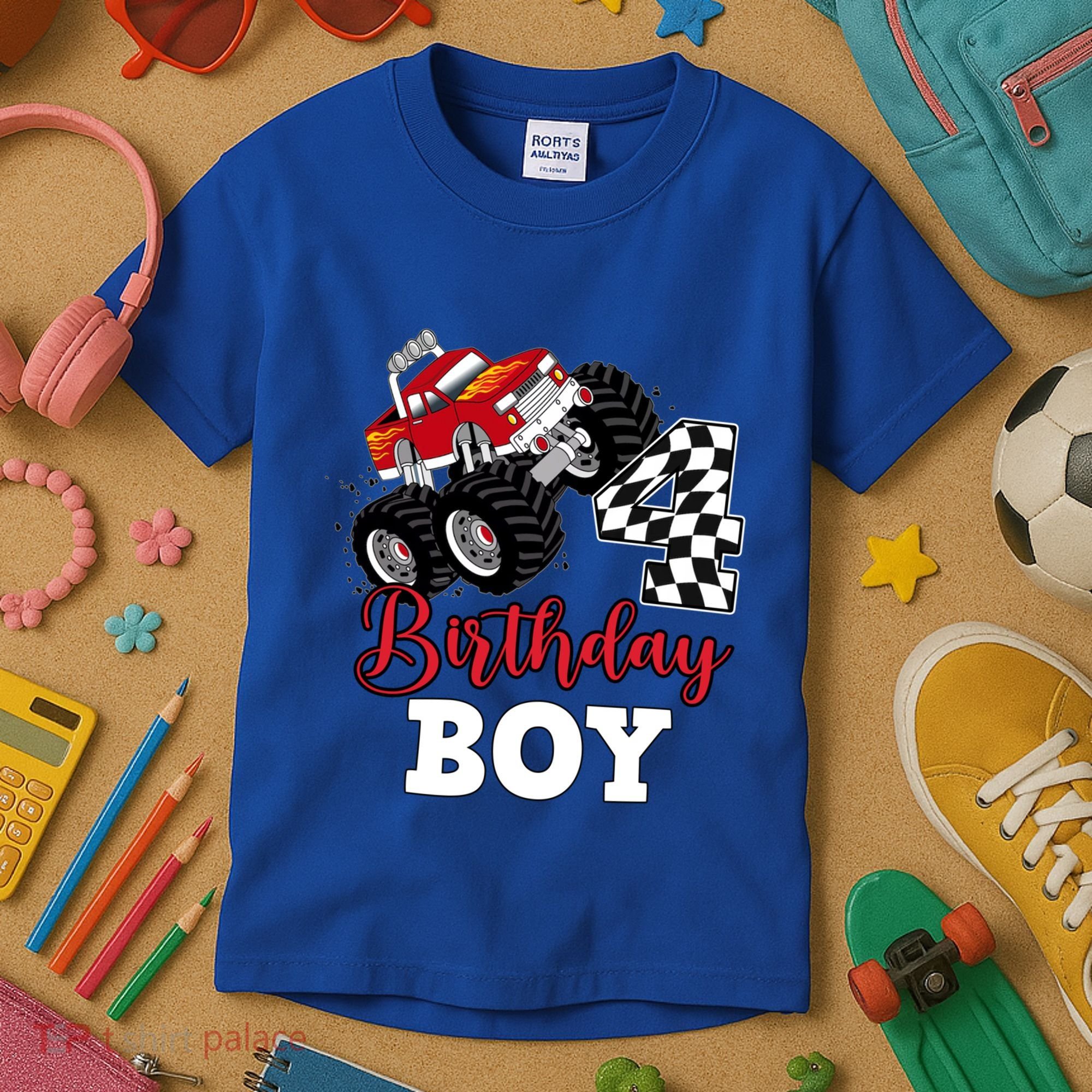 ItS My 4th Birthday Monster Truck Party 4 Year Old Gift Kids T-Shirt