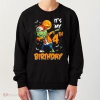 Its My 4th Birthday Dabbing Zombie Halloween Costume Women's Sweatshirt thumb 0