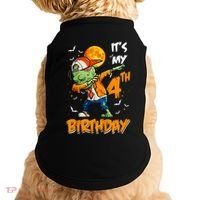 Its My 4th Birthday Dabbing Zombie Halloween Costume Doggie Tank thumb 0
