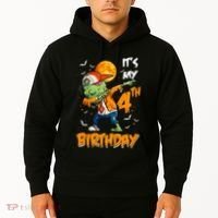 Its My 4th Birthday Dabbing Zombie Halloween Costume Hoodie thumb 2