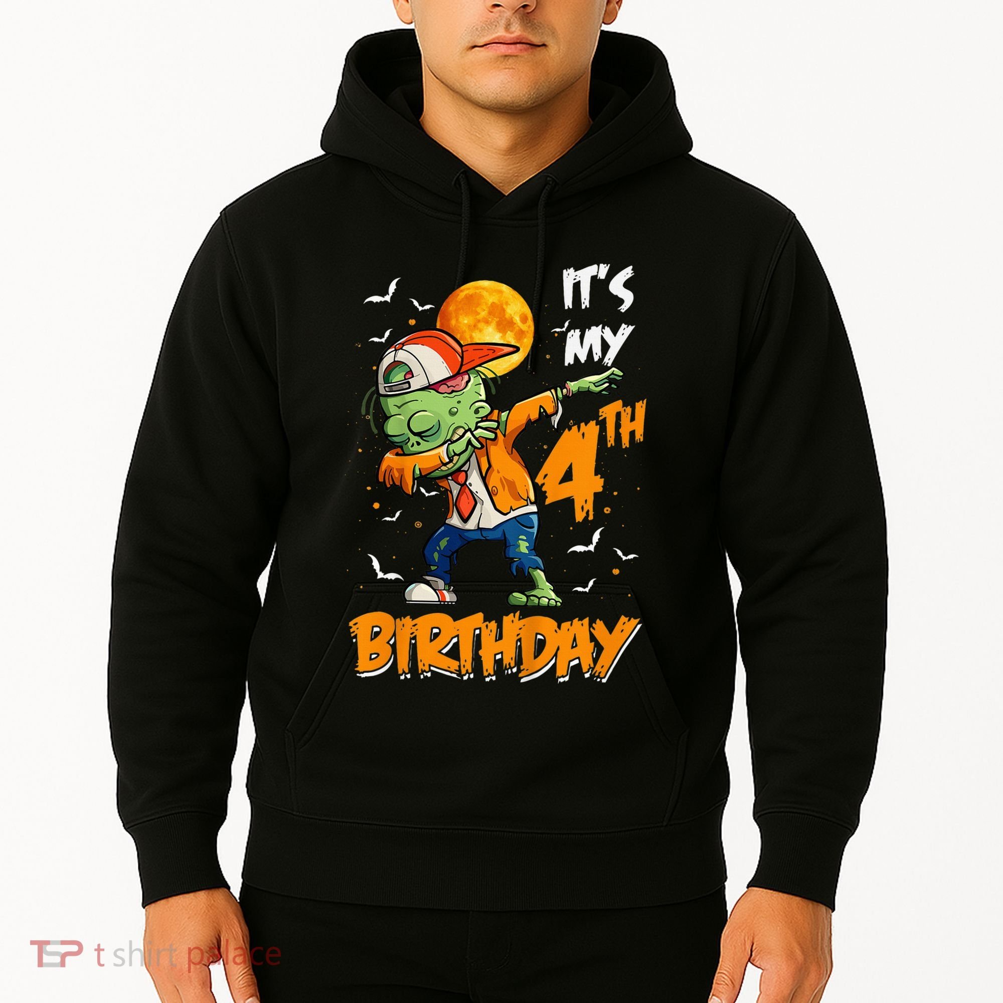 Its My 4th Birthday Dabbing Zombie Halloween Costume Hoodie