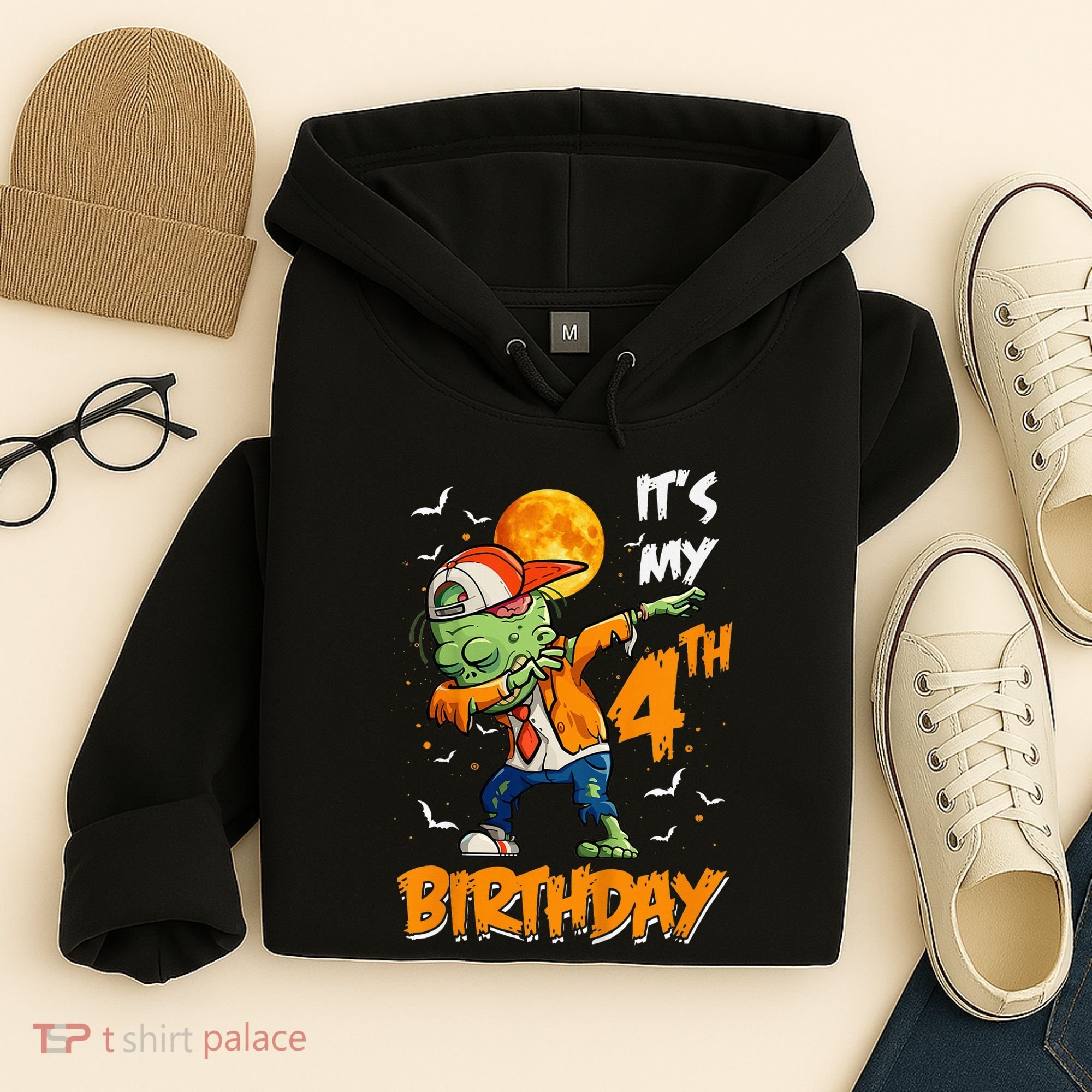 Its My 4th Birthday Dabbing Zombie Halloween Costume Hoodie