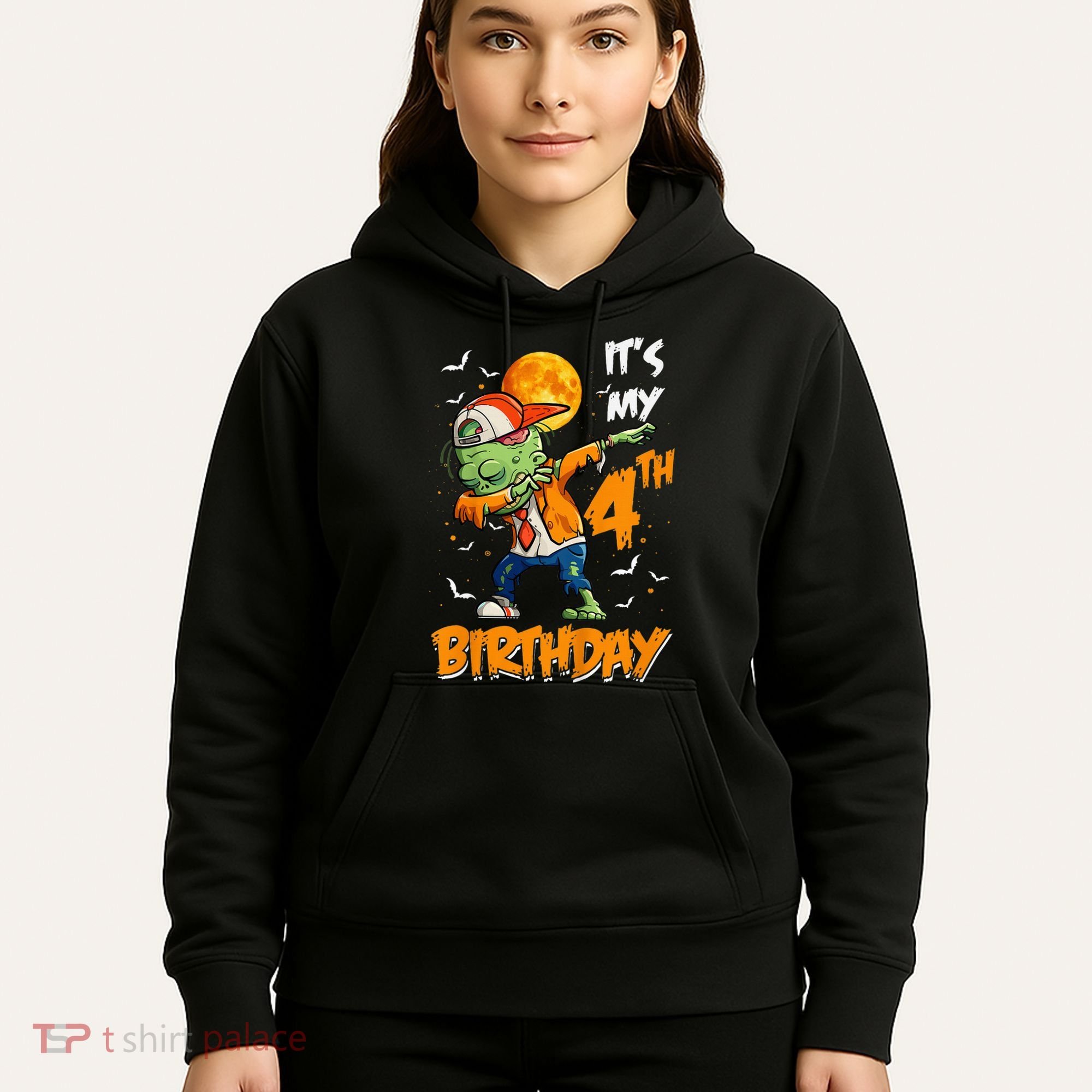 Its My 4th Birthday Dabbing Zombie Halloween Costume Hoodie