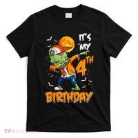 Its My 4th Birthday Dabbing Zombie Halloween Costume T-Shirt thumb 0