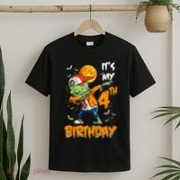 Its My 4th Birthday Dabbing Zombie Halloween Costume T-Shirt thumb 2