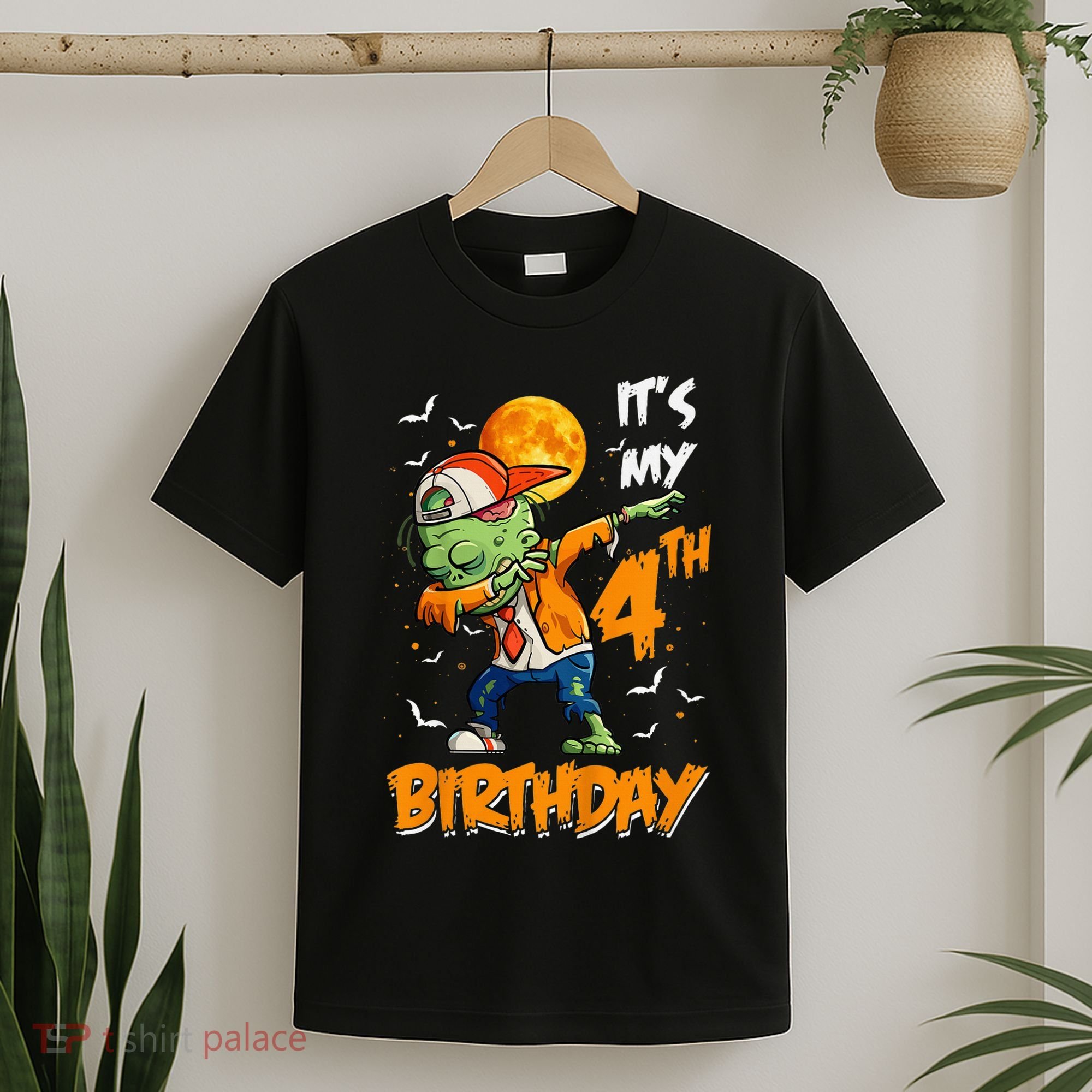 Its My 4th Birthday Dabbing Zombie Halloween Costume T-Shirt