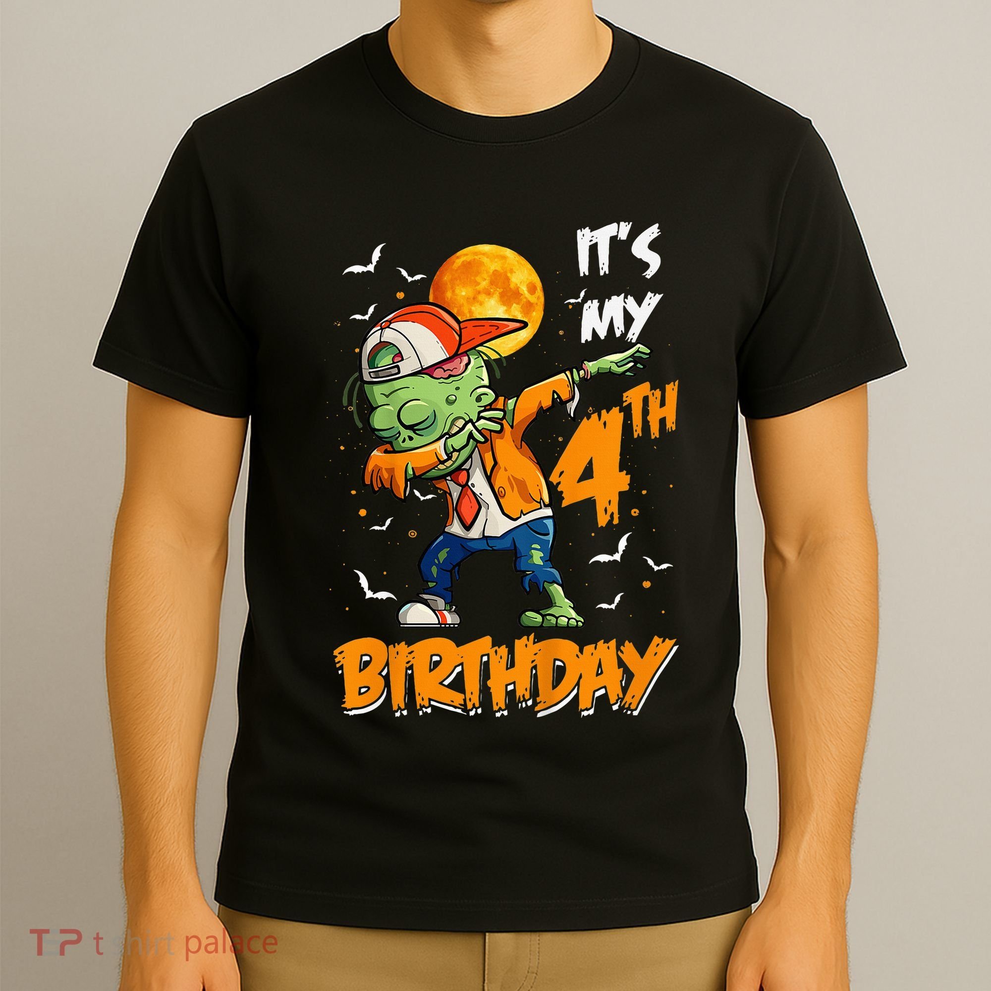 Its My 4th Birthday Dabbing Zombie Halloween Costume T-Shirt