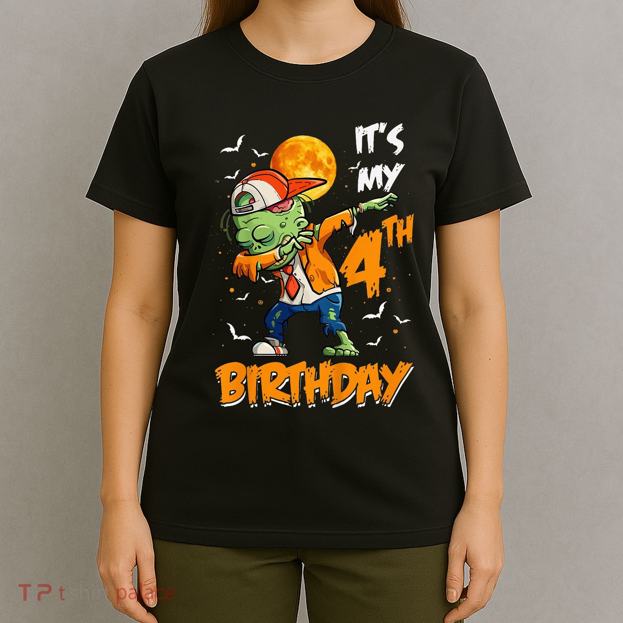 Its My 4th Birthday Dabbing Zombie Halloween Costume T-Shirt