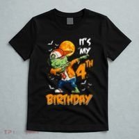 Its My 4th Birthday Dabbing Zombie Halloween Costume T-Shirt thumb 5