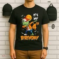 Its My 4th Birthday Dabbing Zombie Halloween Costume T-Shirt thumb 6