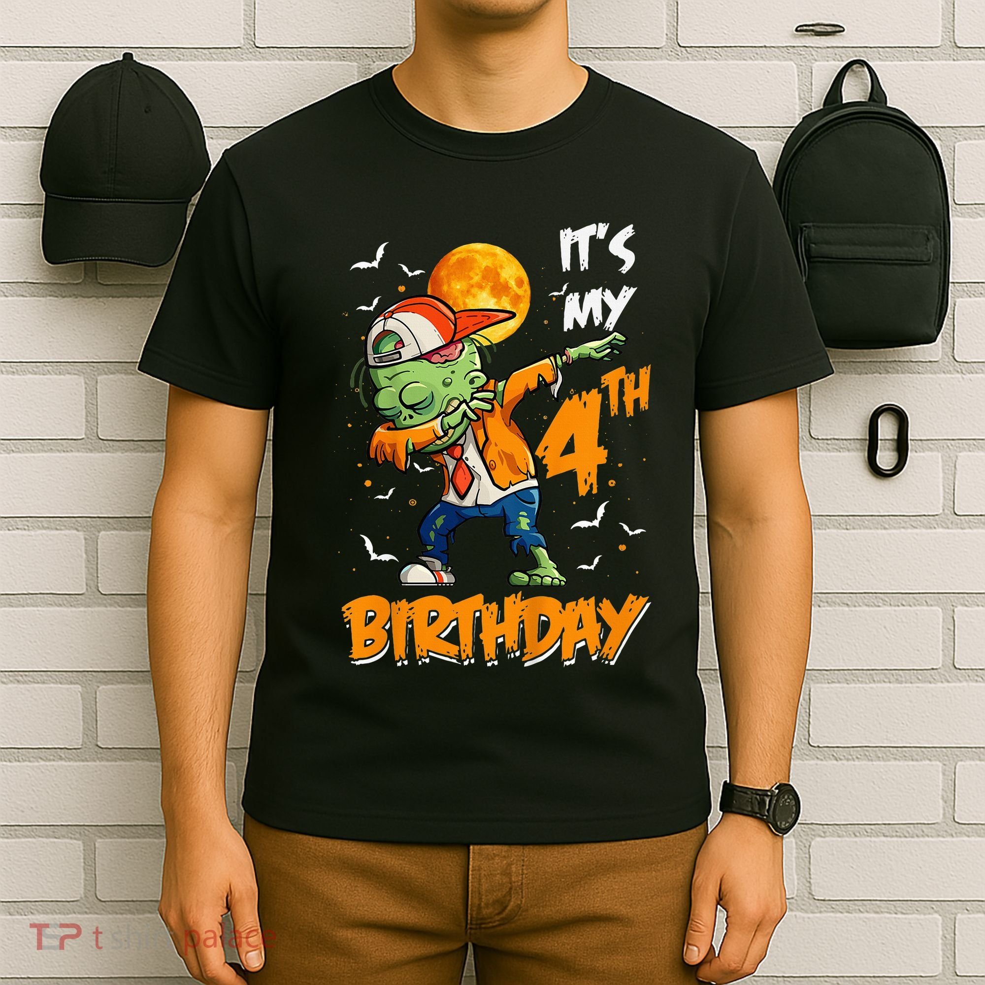 Its My 4th Birthday Dabbing Zombie Halloween Costume T-Shirt
