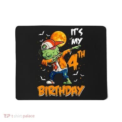 Its My 4th Birthday Dabbing Zombie Halloween Costume Mousepad