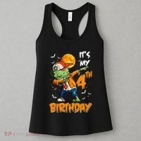 Its My 4th Birthday Dabbing Zombie Halloween Costume Women's Tank Top thumb 3