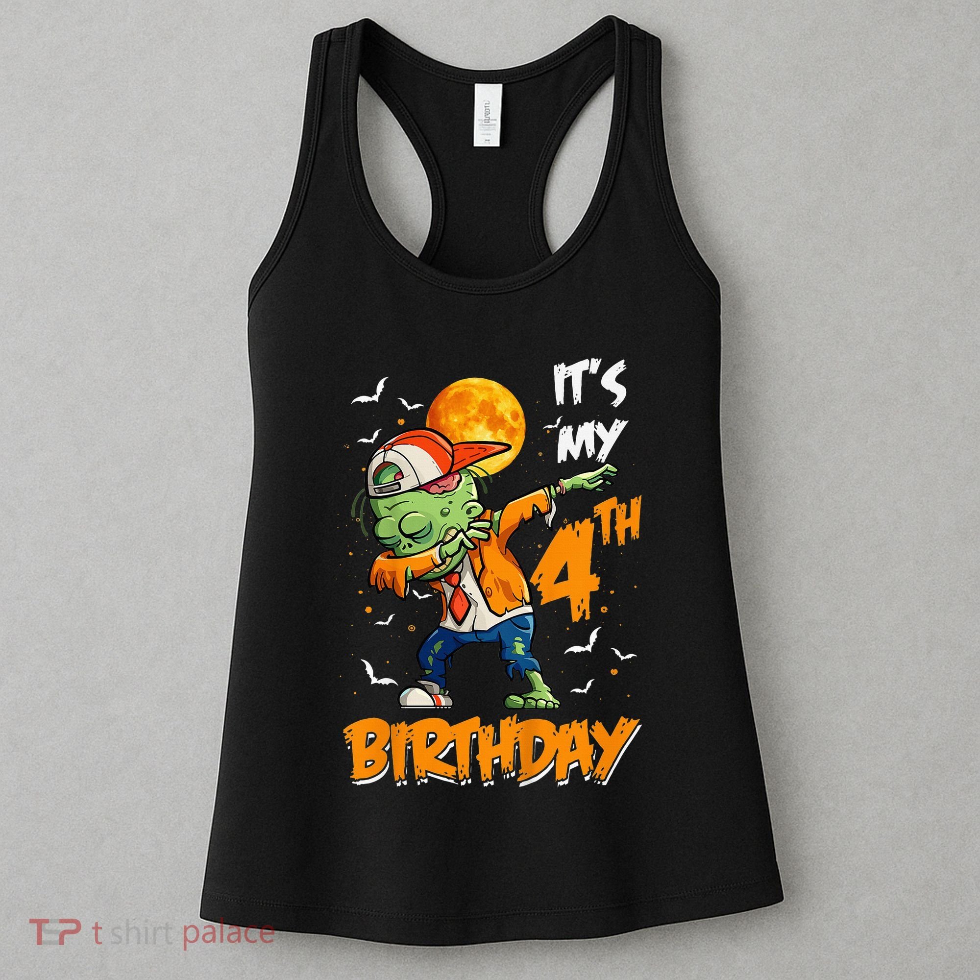 Its My 4th Birthday Dabbing Zombie Halloween Costume Women's Tank Top