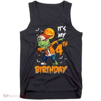 Its My 4th Birthday Dabbing Zombie Halloween Costume Tank Top