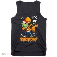 Its My 4th Birthday Dabbing Zombie Halloween Costume Tank Top thumb 0