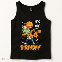 Its My 4th Birthday Dabbing Zombie Halloween Costume Tank Top thumb 2
