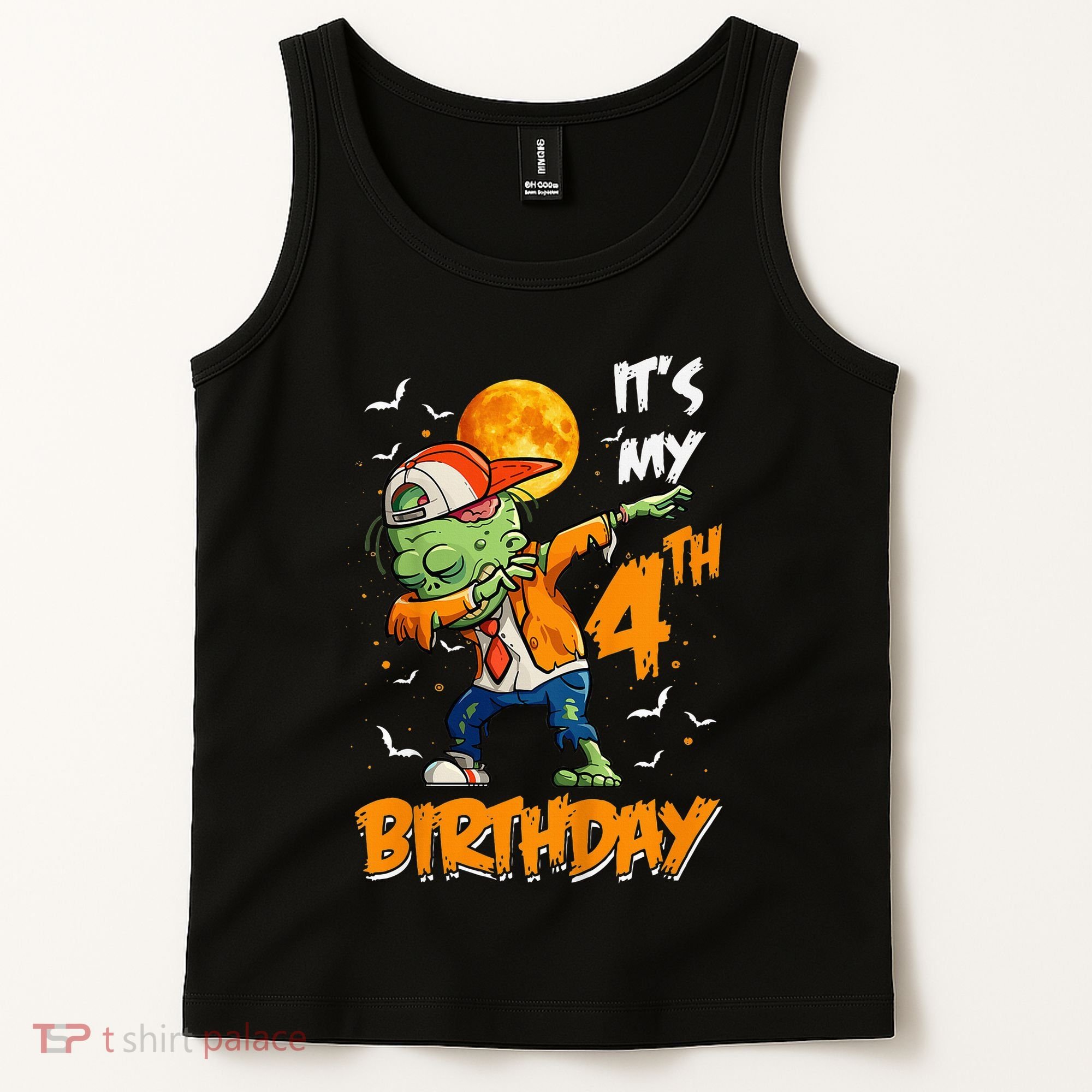 Its My 4th Birthday Dabbing Zombie Halloween Costume Tank Top