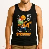 Its My 4th Birthday Dabbing Zombie Halloween Costume Tank Top thumb 3