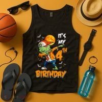 Its My 4th Birthday Dabbing Zombie Halloween Costume Tank Top thumb 4