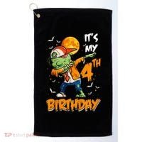 Its My 4th Birthday Dabbing Zombie Halloween Costume Golf Towel thumb 0