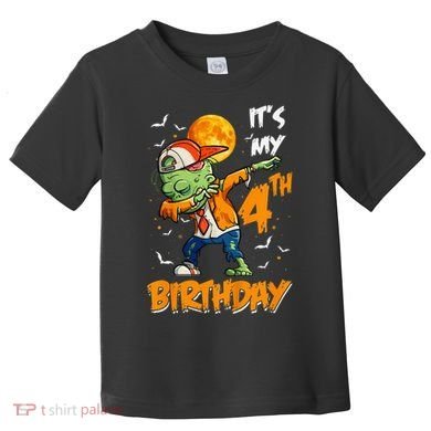 Its My 4th Birthday Dabbing Zombie Halloween Costume Toddler T-Shirt