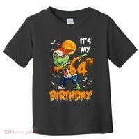 Its My 4th Birthday Dabbing Zombie Halloween Costume Toddler T-Shirt thumb 0