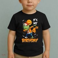 Its My 4th Birthday Dabbing Zombie Halloween Costume Toddler T-Shirt thumb 2